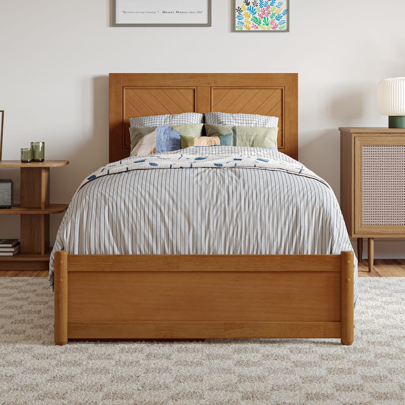 Clayton Platform Bed with Panel Footboard and Storage Drawers