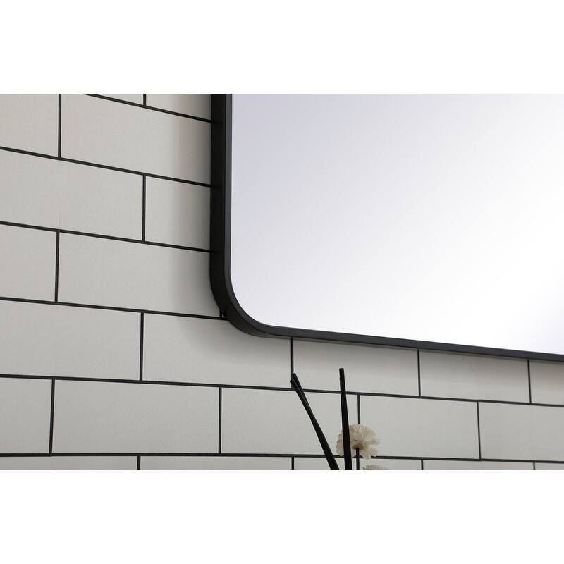 Ezra Soft Corner Metal Rectangular Mirror