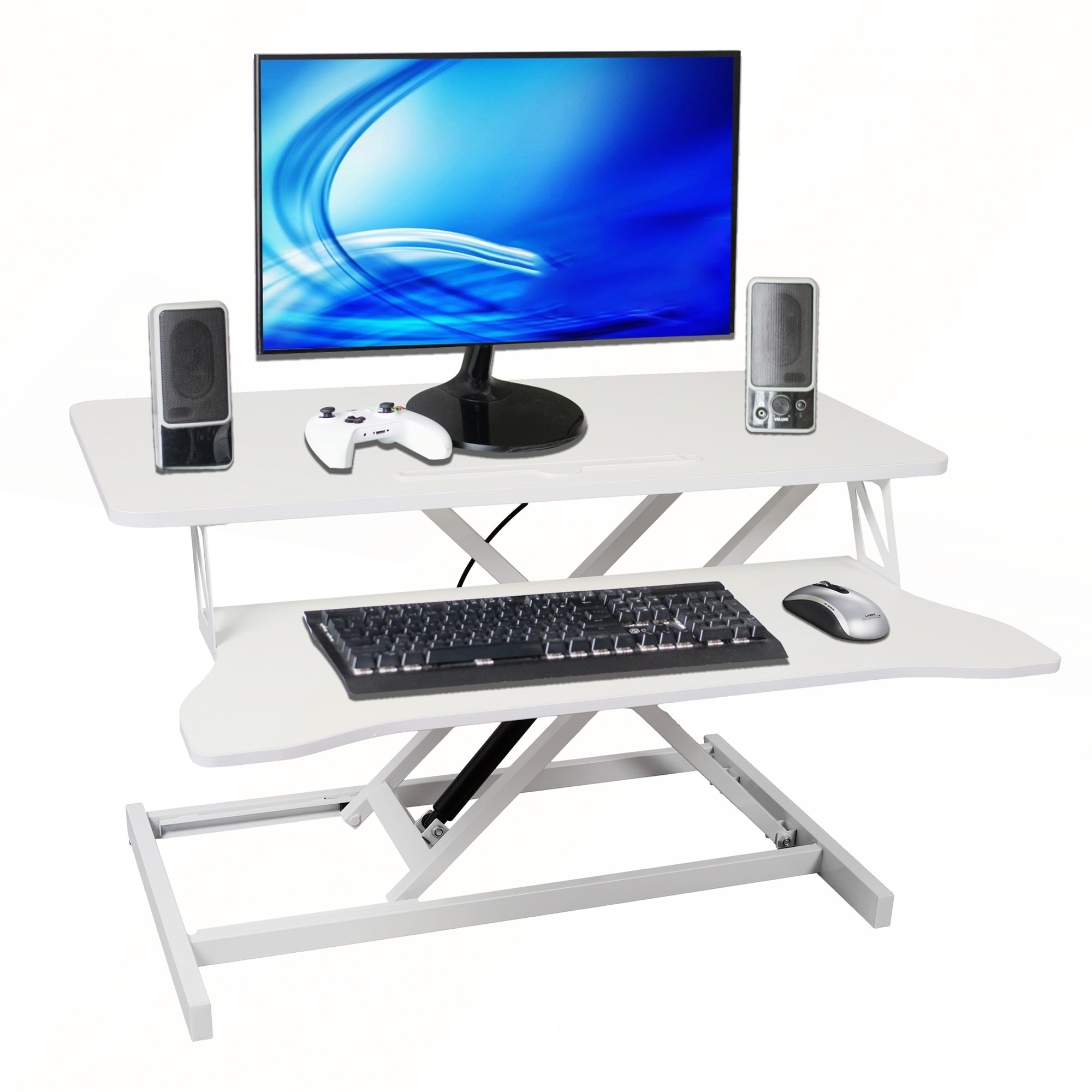 Adjustable Height Standing Laptop Desk, Ergonomic Sit to Stand Workstation with Keyboard Tray