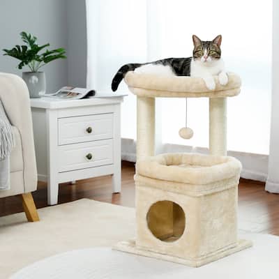 Indoor Small Natural Sisal Plush Cat Tower