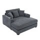 preview thumbnail 20 of 58, Modern Style Chaise Lounger Sofa Couch ,with Pillows, Charge Station & Cup Holders