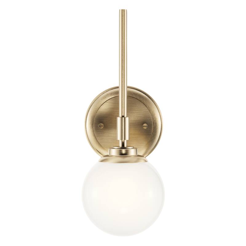 Benno 1-Light Wall Sconce with Opal Glass Shade