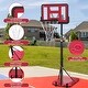 preview thumbnail 7 of 24, Portable Adjustable Height Basketball Hoop with 44" Backboard, Wheels