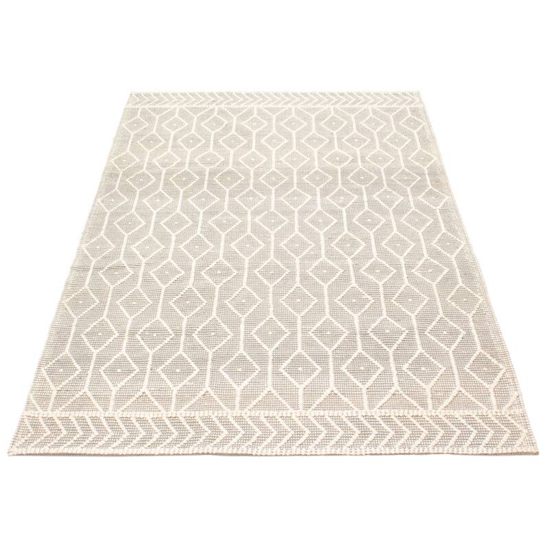 ECARPETGALLERY Braid weave Sienna Grey Wool Rug - 6'0 x 9'1
