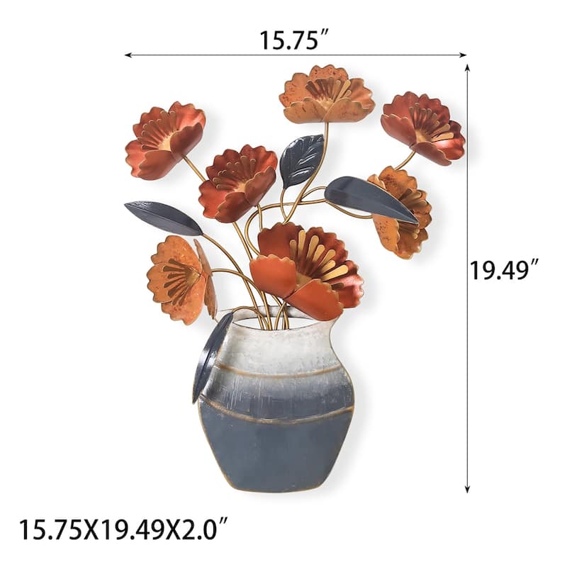 Adeco Metal Flower Wall Decor