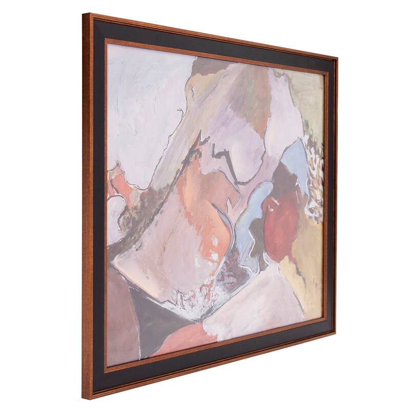 Allan Andrews Wood Framed Abstract Mid Century Sectional Wall Art