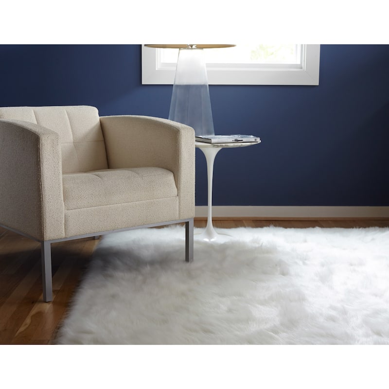 Strick & Bolton Newport Faux Sheepskin Shag Area Rug