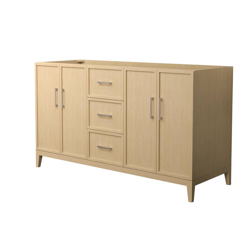 Wyndham Collection WCH717160D-CX-MXX Elan 59" Double Free Standing - White Oak / Brushed Nickel Hardware