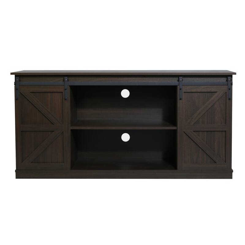 Farmhouse TV Stand for up to 60" with Sliding Barn Door