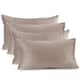 Nestl Solid Microfiber Soft Velvet Throw Pillow Cover (Set of 4) - 12" x 20" - Taupe