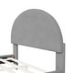 preview thumbnail 8 of 8, Full Size Velvet Upholstered Platform Bed with Classic Semi-circle Shaped Headboard and Mental Legs for Kids Teens Adults, Gray