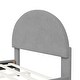 preview thumbnail 7 of 8, Velvet Full Platform Frame Bed Semi-Circle Headboard
