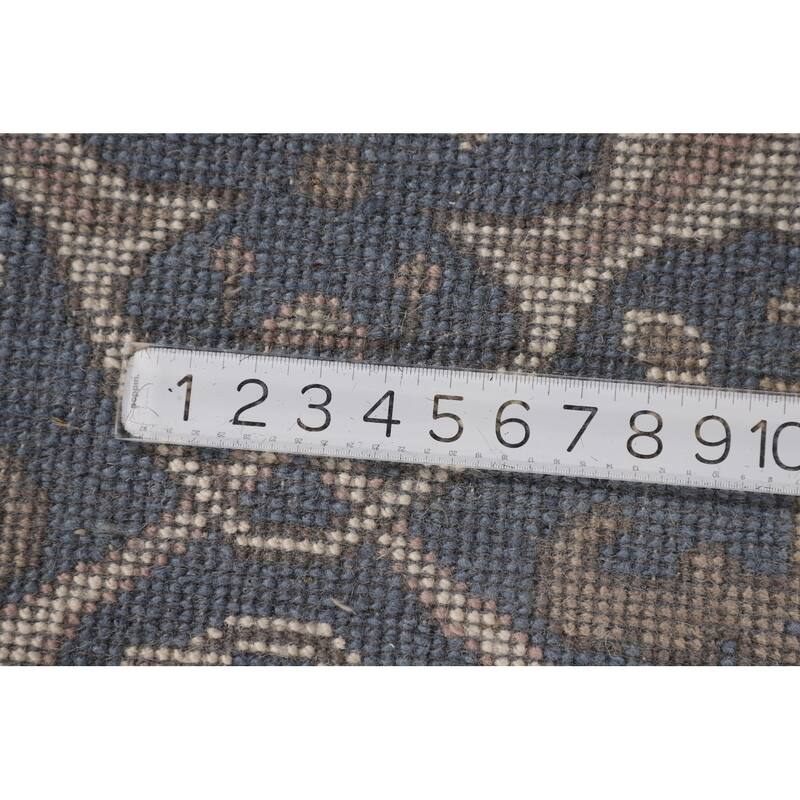 Blue & Ivory Oushak Oriental Runner Rug Handmade Wool Carpet - 2'9"x 7'9"