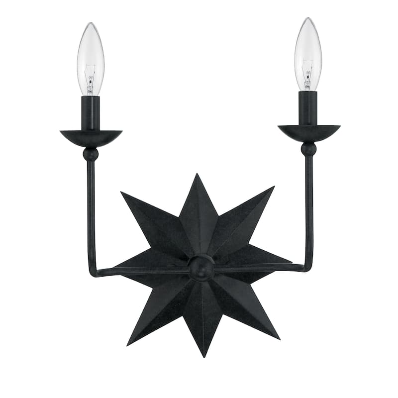 Astro 2 Light Black Wall Mount - 13"W x 15.25"H x 6"D - 13"W x 15.25"H x 6"D