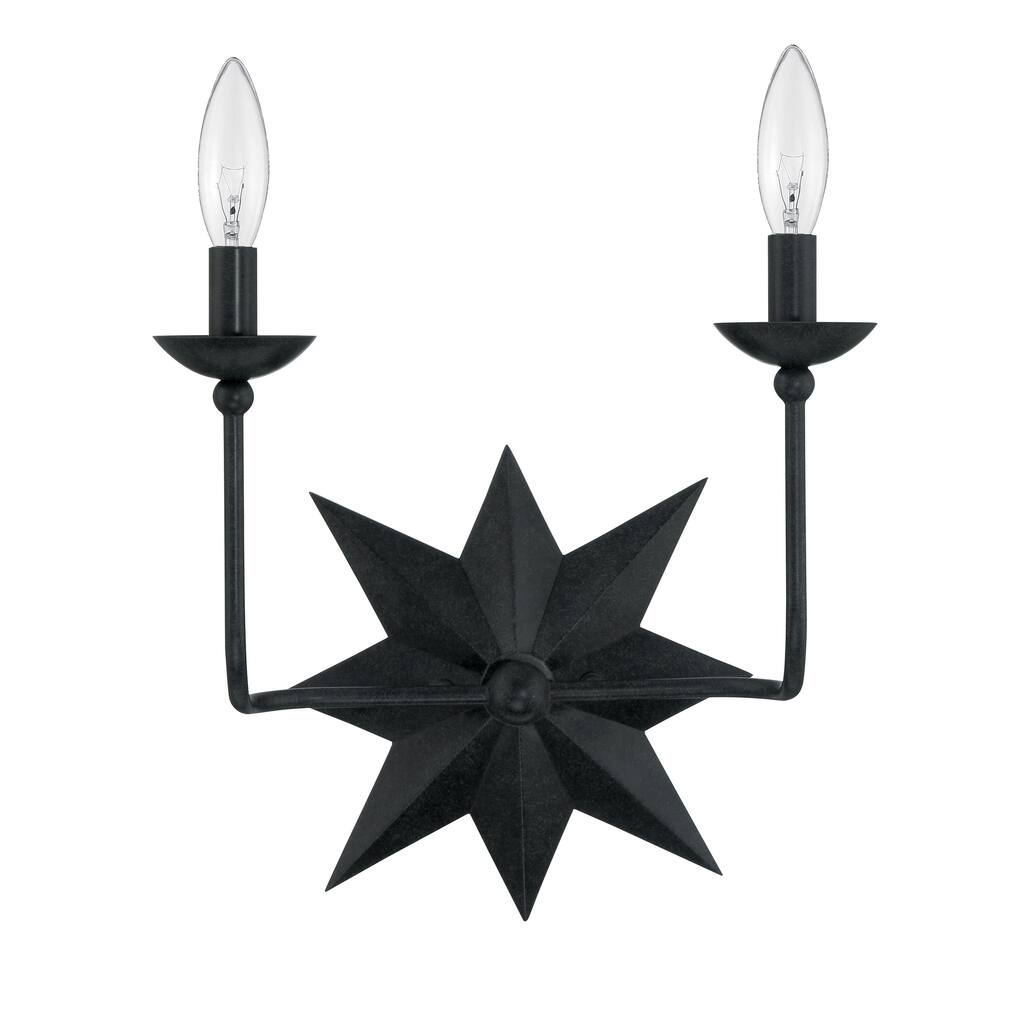 Astro 2 Light Black Wall Mount - 13"W x 15.25"H x 6"D