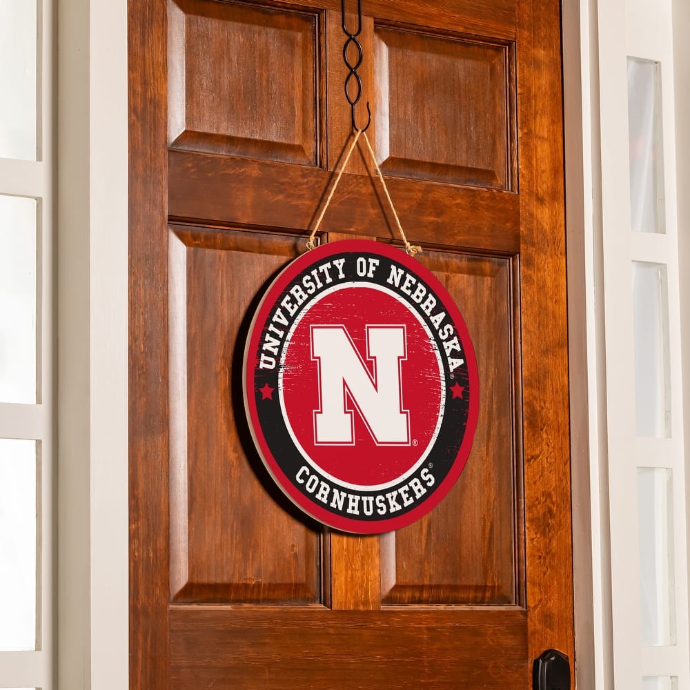 University of Nebraska Wooden Door Decor Wall Sign - Multi-Color