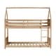 preview thumbnail 16 of 18, Twin Over Twin House Floor Bunk Bed with Headboards, Footboards and Guardrails, Ladder