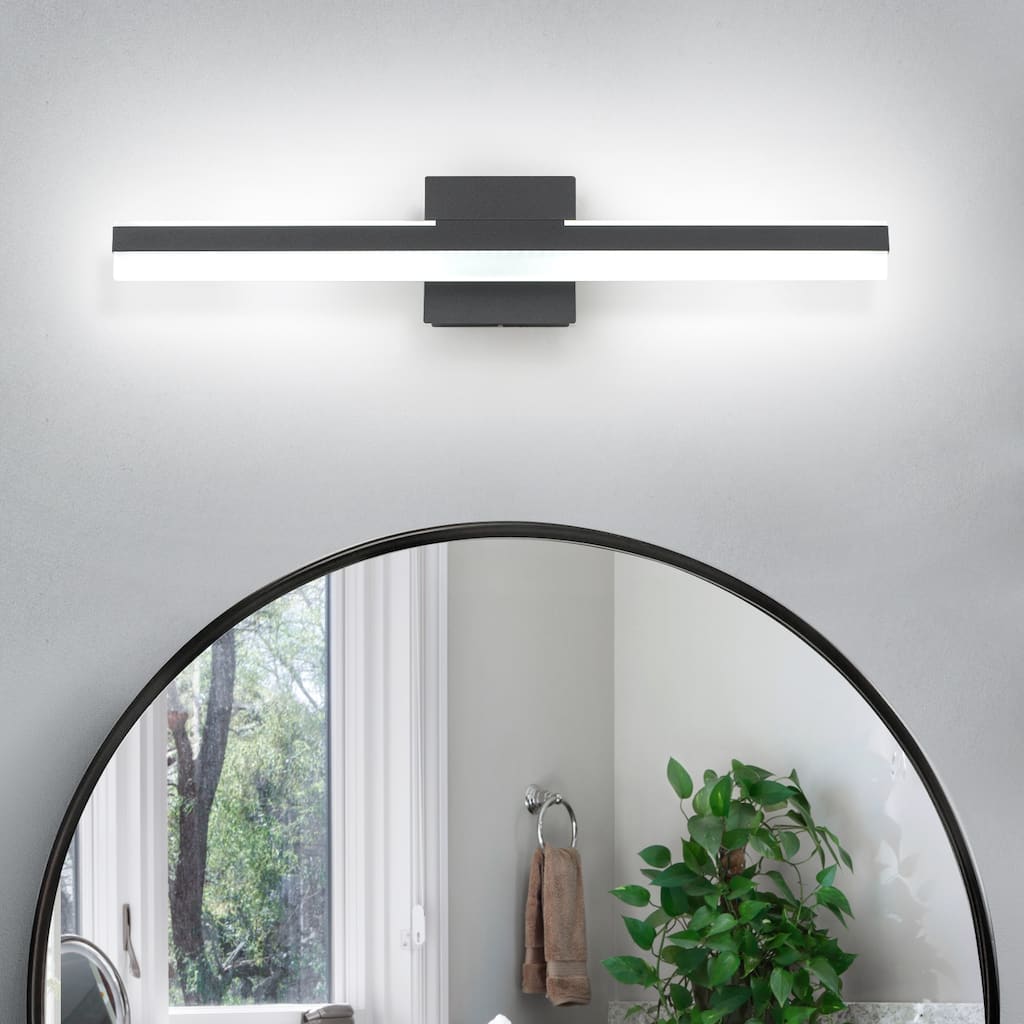 Modern Dimmable Matte Black LED Vanity Light