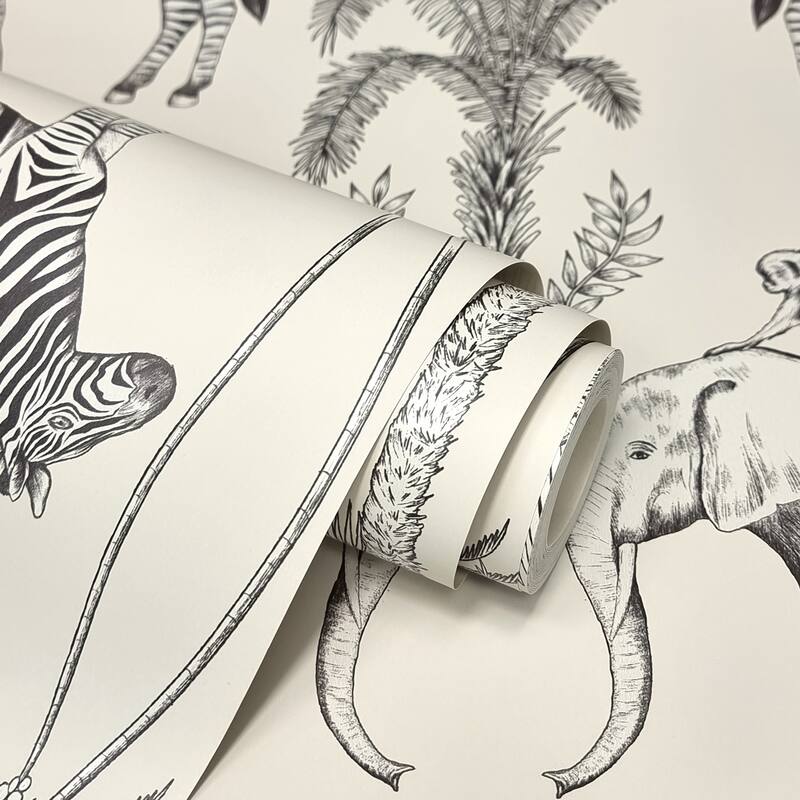 Fine Decor Nauman Eggshell Safari Walk Wallpaper