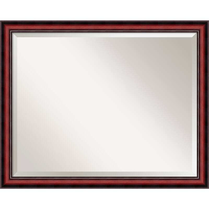 Beveled Wood Wall Mirror - Rubino Cherry Scoop Frame