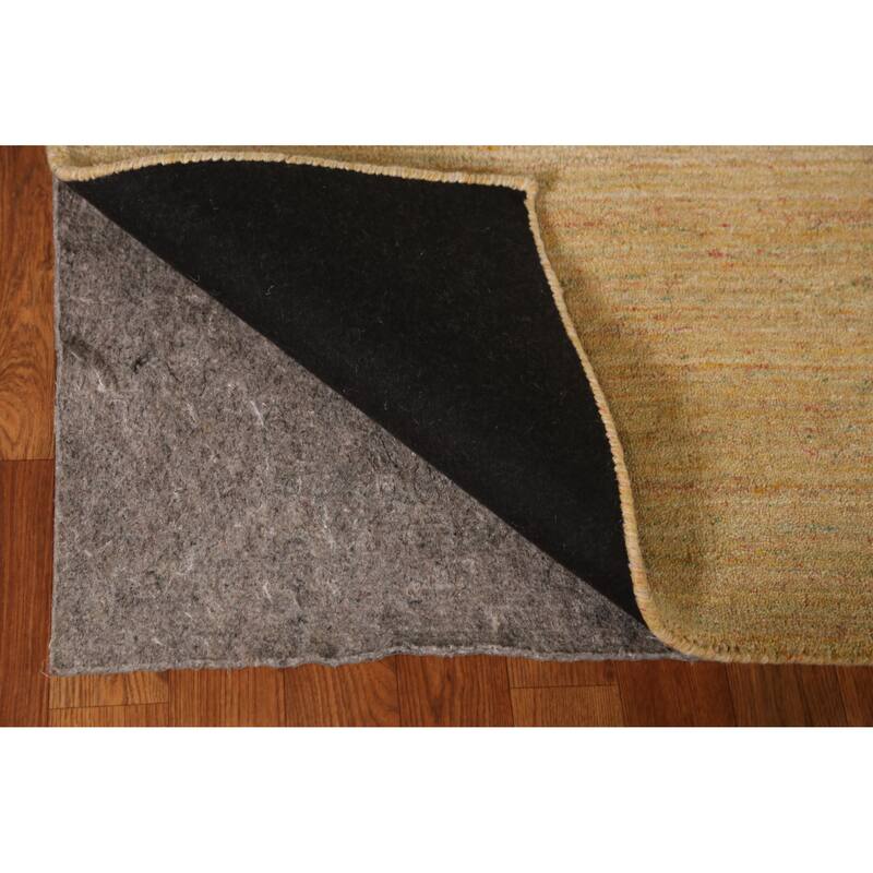 Contemporary Gold Gabbeh Indian Area Rug Handmade Wool Carpet - 5'3" x 7'7"