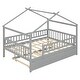 preview thumbnail 14 of 83, Montessori Bed House Bed with Trundle Bed and Headboard, Wood Daybed Platform Bed Frame No Box Spring Needed for Boys Girls