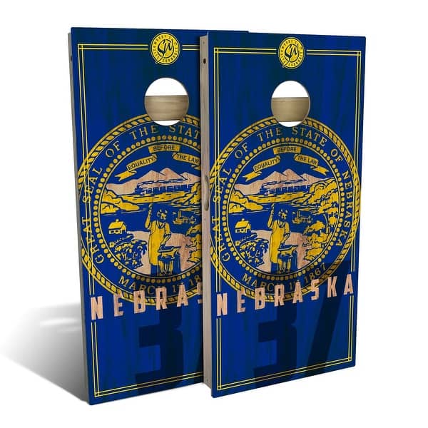 slide 2 of 8, Nebraska State Flag 2.0 Outdoor Cornhole Board Set