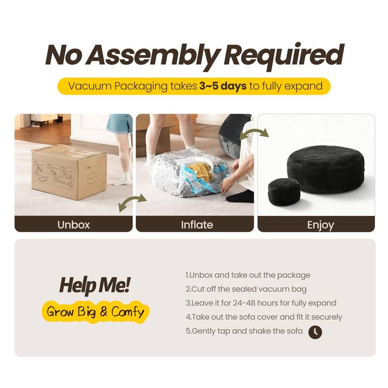 OVIOS Plush Wrapped Lounger Sofa With Ottoman