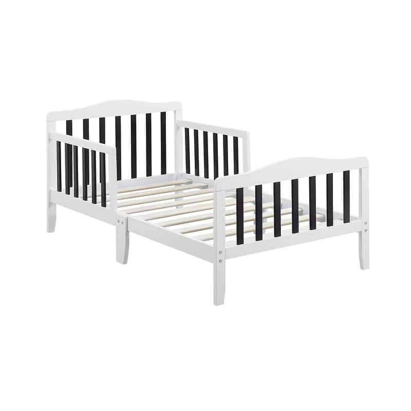 Toddler Bed With Safety Rails, NonToxic Finishes, Low To Floor Design