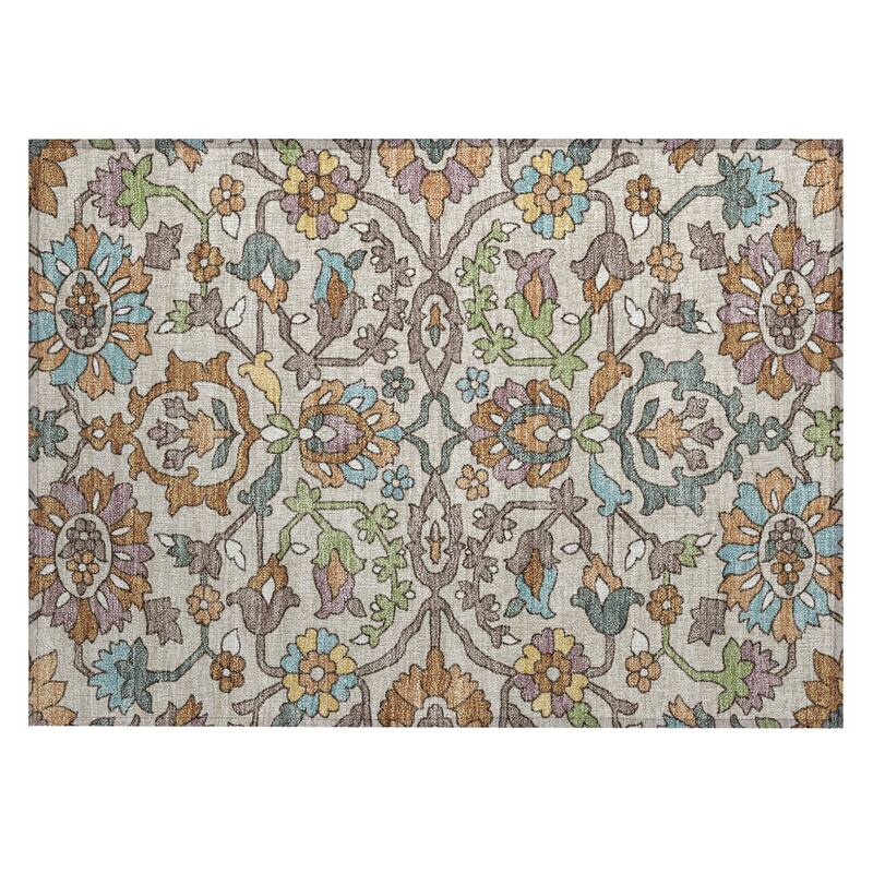 Machine Washable Indoor/ Outdoor Traditional Blanca Chantille Rug