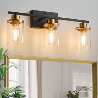 Starsky 23in 3-Lights Dimmable Bathroom Vanity Light Modern Wall Sconce Lighting with Glass Shade