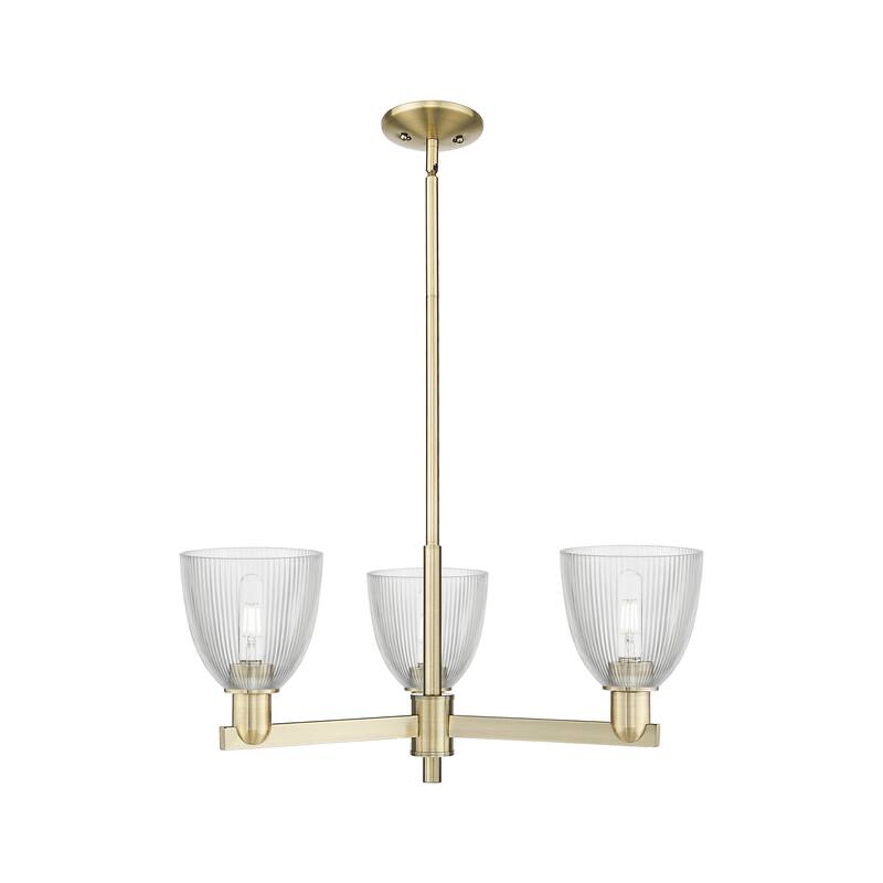 Innovations Lighting Endless Possibilities Arcadia - Castile - 3 Light 28" Stem Hung Chandelier - Antique Brass/Clear