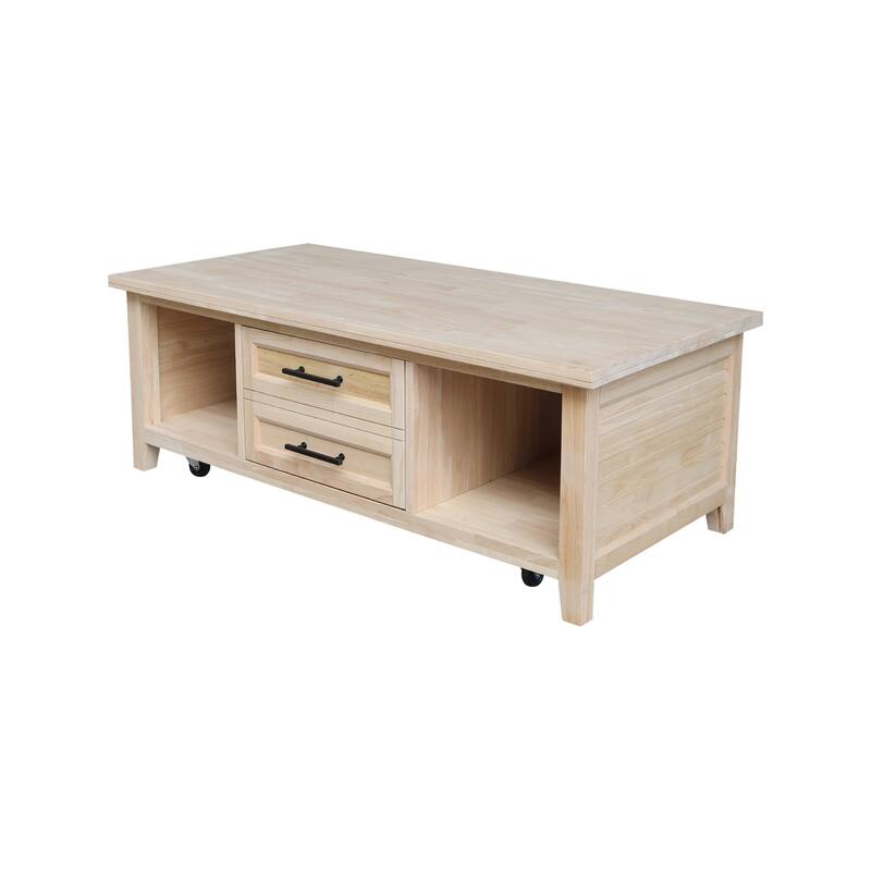 Sanibel Solid Wood Coffee Table with Casters