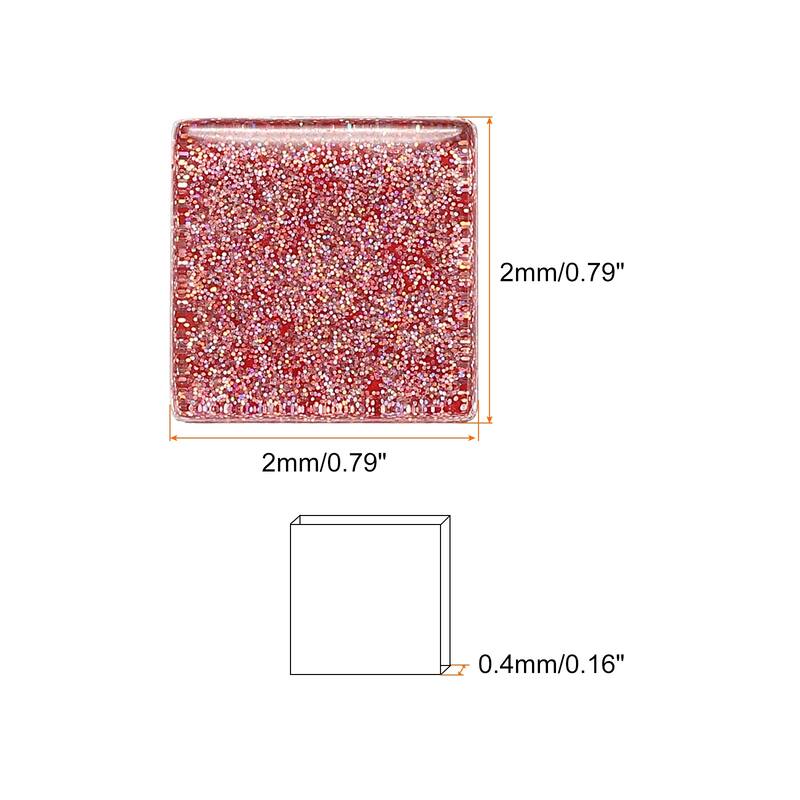 Mosaic Tiles, Glass Tiles 2 x 2cm for DIY Crafts, 50pcs 200g - Pink