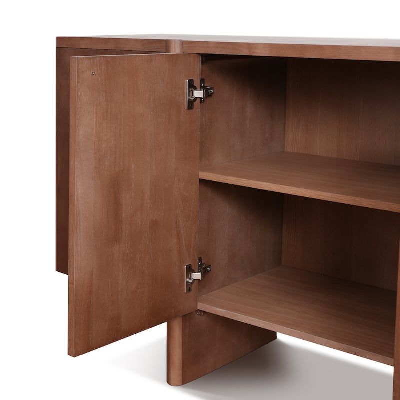 Christopher Knight Home - Ethan Modern 60" Wide Storage Sideboard with Adjustable Shelves and Sleek Design