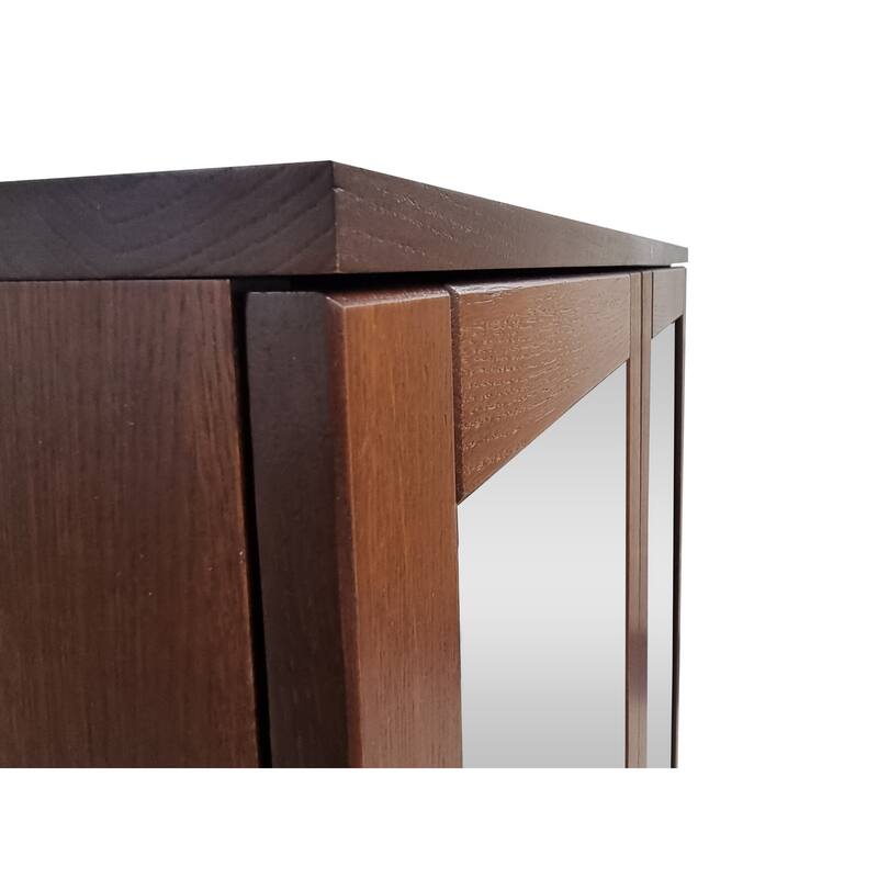 Palace Imports Premium 100% Solid European Oak Hardwood 3-Shelf Modular Bookcase with Tinted Glass Doors - 32" Wide, 35.75" Tall