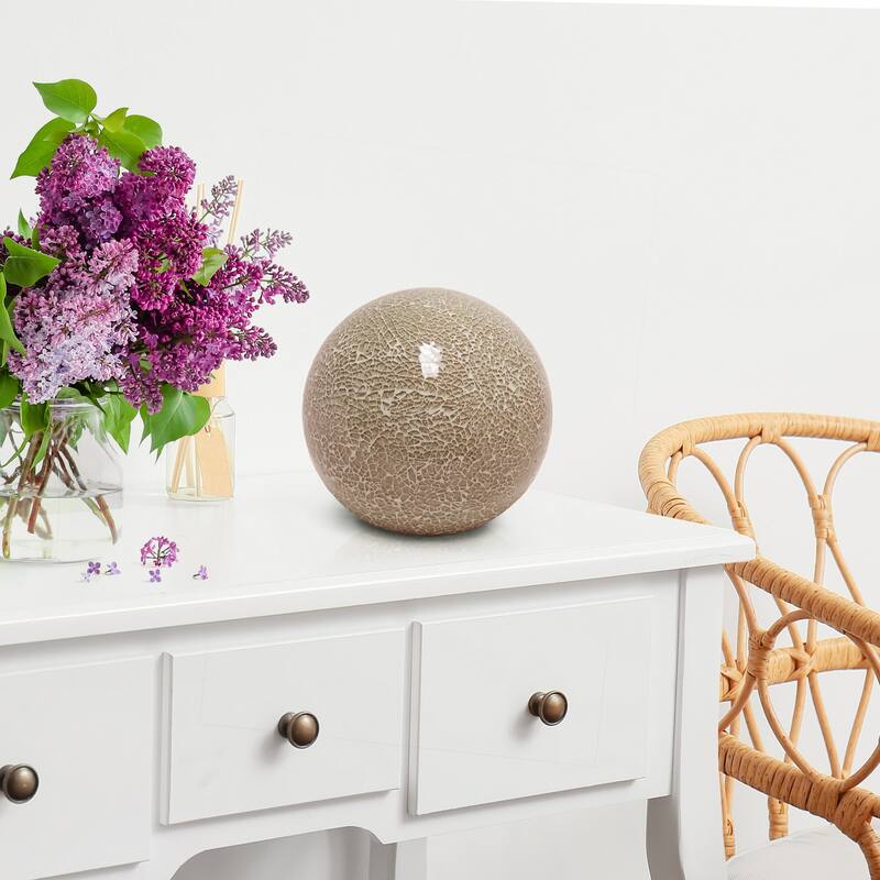 Handcrafted Cracked Mosaic Patchwork Dome Table Lamp - 8" - Champagne