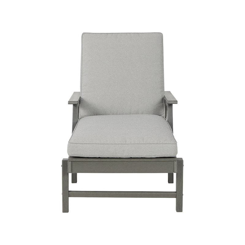 Signature Design by Ashley Visola Outdoor Poly All Weather Chaise Lounge with Cushion - 32.75" W x 78" D x 24.38" H