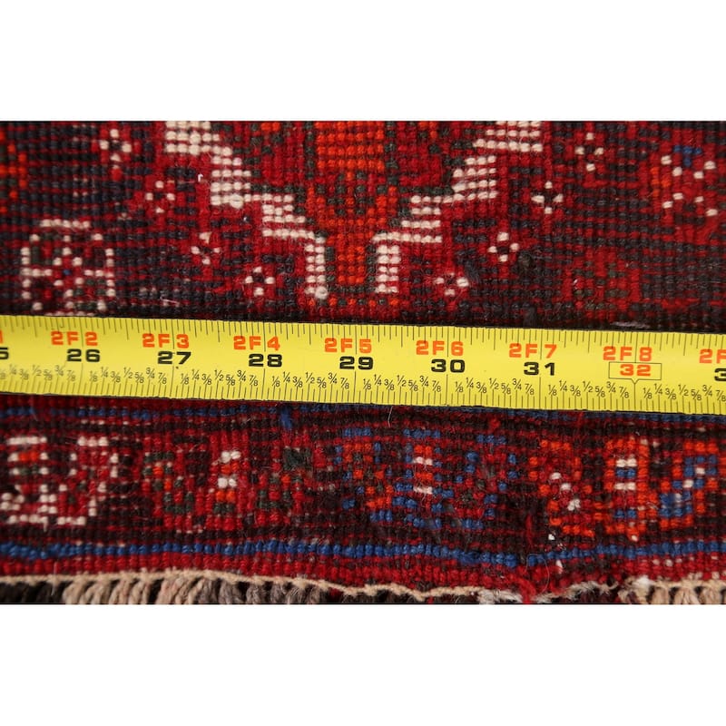 Geometric Shiraz Persian Traditional Area Rug Handmade Wool Carpet - 3'11" x 5'3"