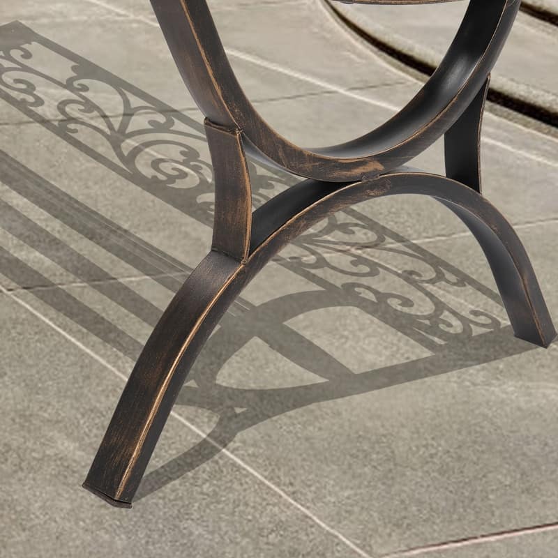 Outdoor 50" Powder-Coat Iron Park Bench Loveseat Chair