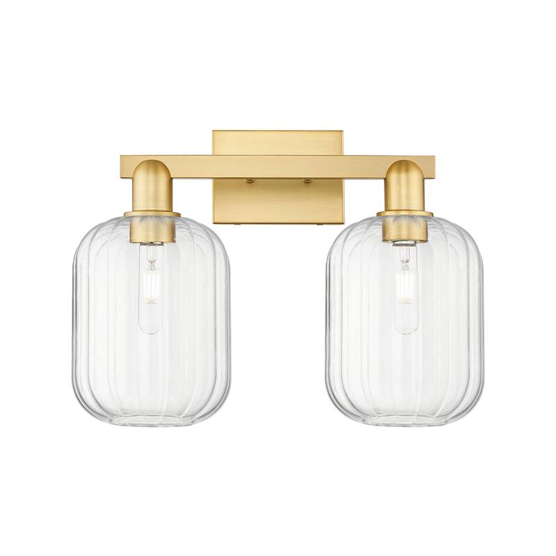 Innovations Lighting 716-2W-14-16-7 Preston Vanity Preston 2 Light 16" - Satin Gold / Clear