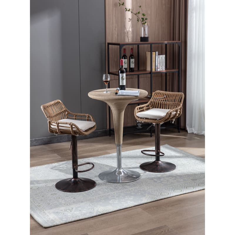 Swivel Bar Stools Set of 2 Adjustable Counter Height Chairs