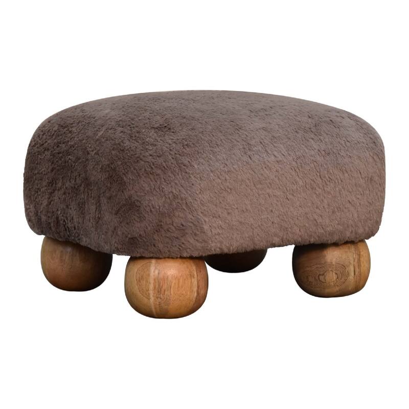 Stylish and Minimalist Faux Fur Footstool Easy to assemble