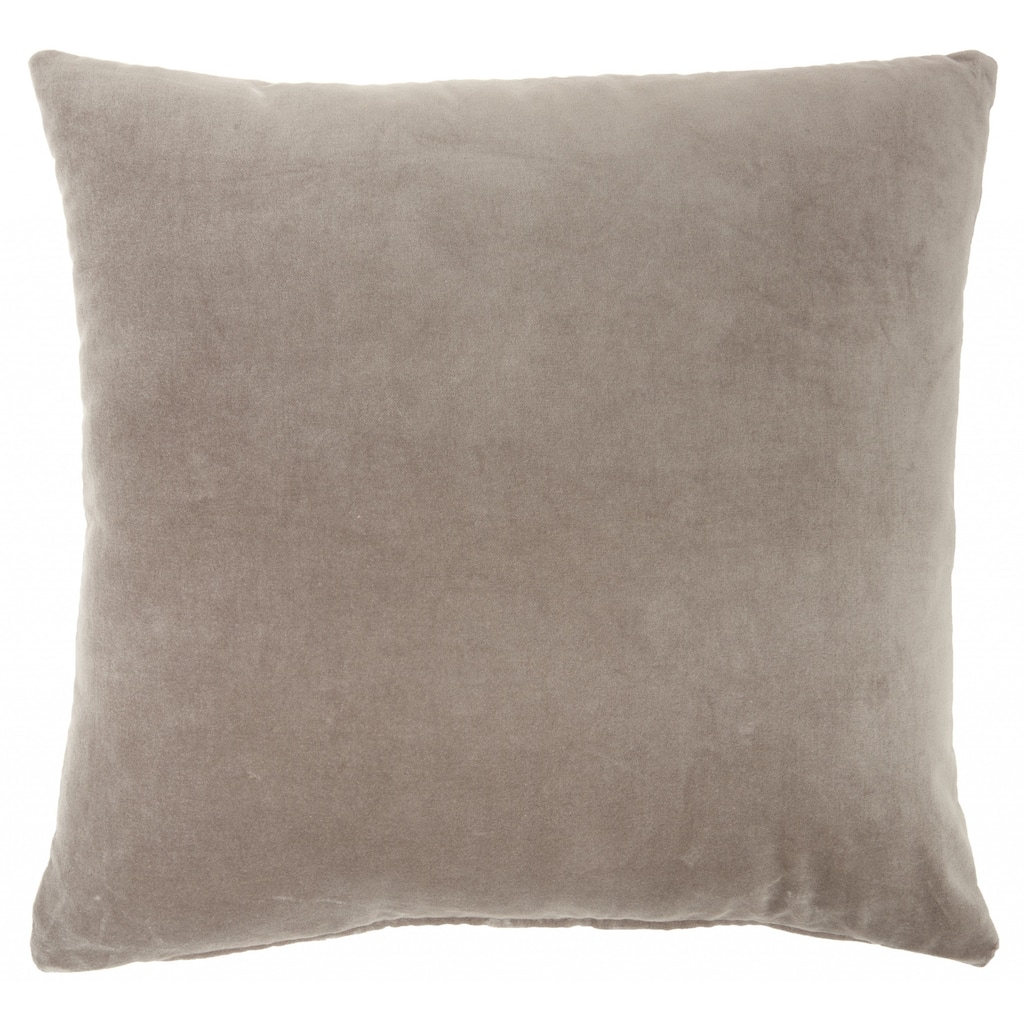Taupe Soft Velvet Accent Throw Pillow