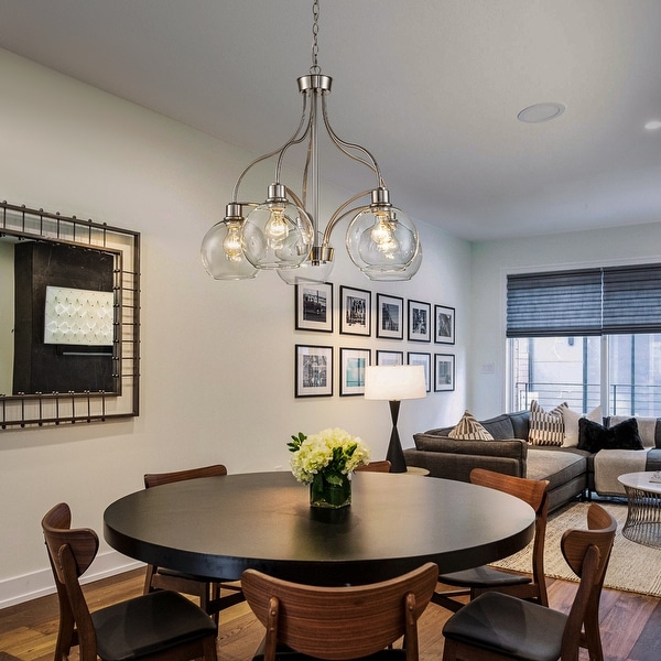 5 Light Modern Linear Sputnik Chandelier with Clear Glass On Sale Bed Bath Beyond 38207160
