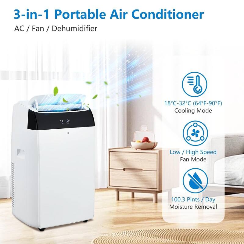 Enhanced Cooling Portable Air Conditioner - Efficient 14000 BTU, Air Conditioner whit Dual Motors