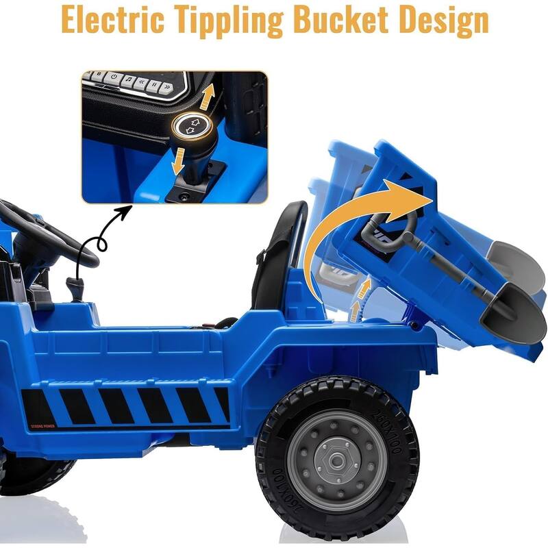 Ride On Dump Truck, 4 Wheeler Toy, Ride On Toys for Kids,12V Ride On Car with Remote Control