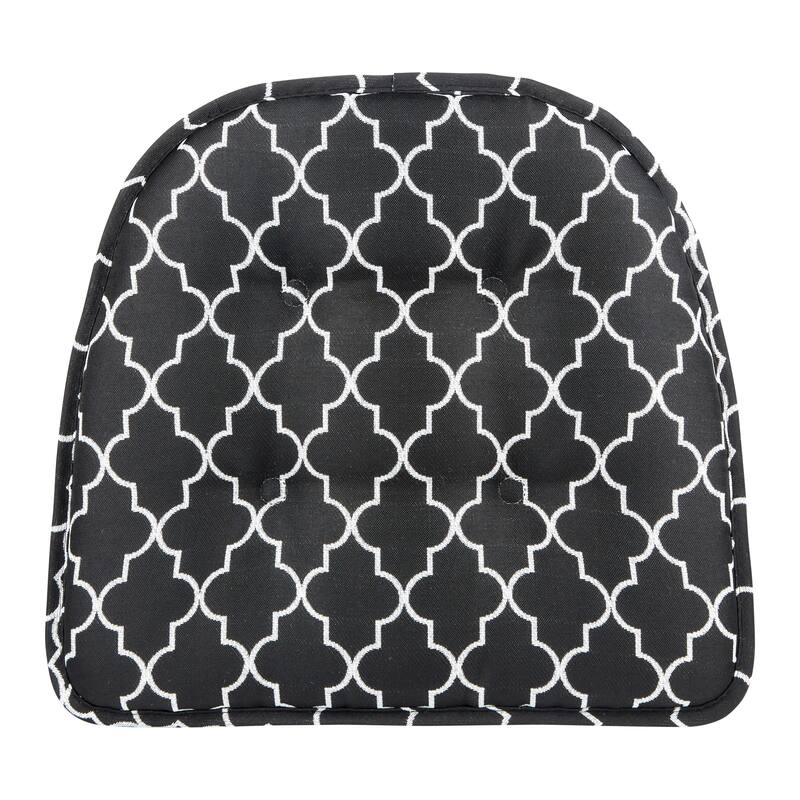 Klear Vu Trellis Tufted Non-Slip Geometric Dining Chair Cushion Set