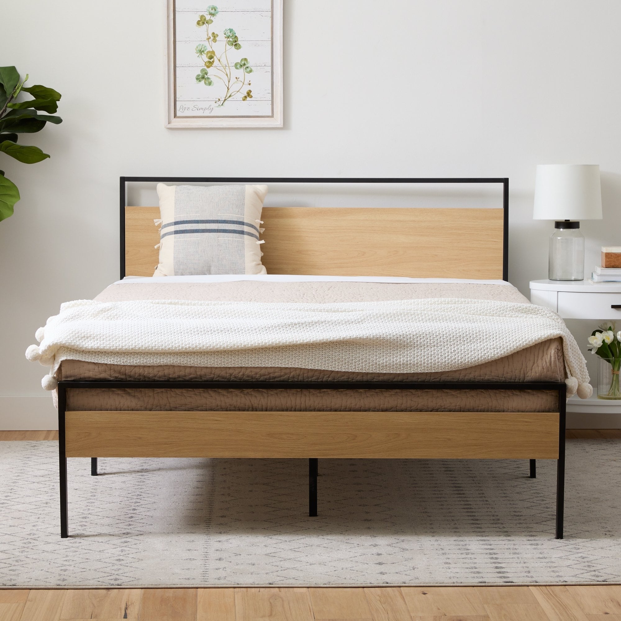 Brookside nora metal and shop wood platform bed