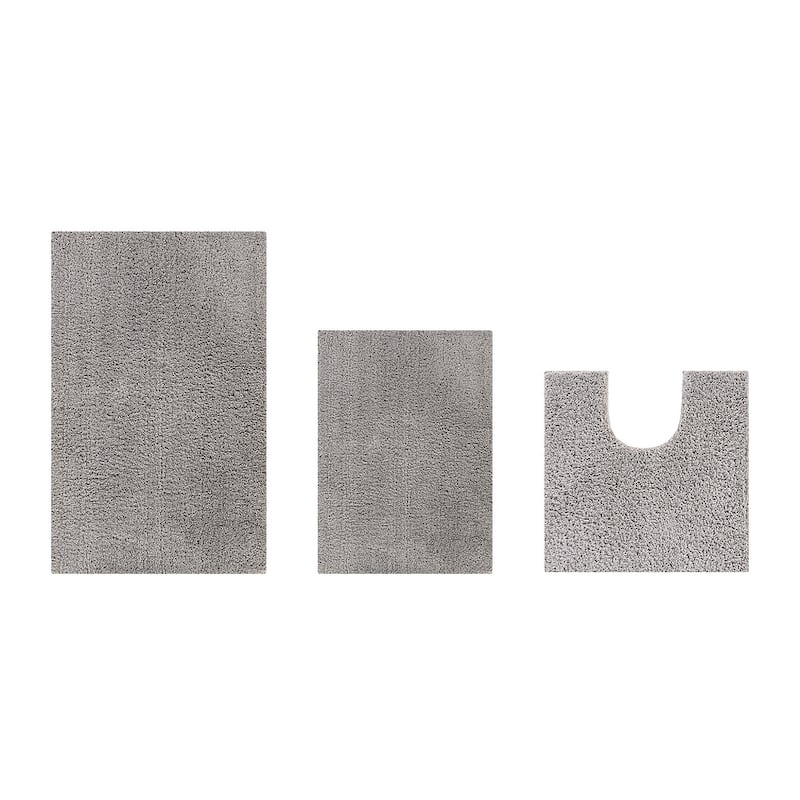 Better Trends Bath Rug Set 100% Micro Polyester Tufted Anti-Skid Latex Backing Bathroom Rugs for Shower, Sink Mats Micro Plush